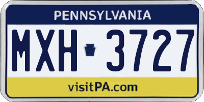 PA license plate MXH3727