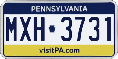 PA license plate MXH3731