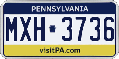 PA license plate MXH3736