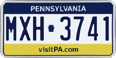 PA license plate MXH3741