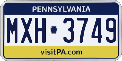 PA license plate MXH3749
