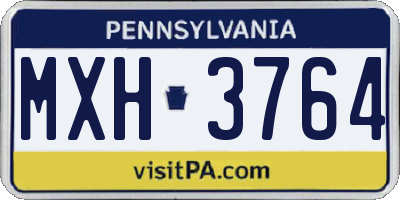 PA license plate MXH3764