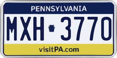 PA license plate MXH3770