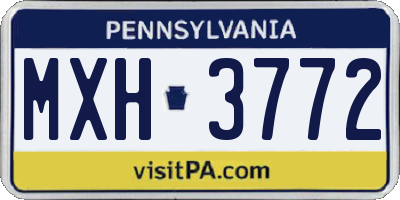 PA license plate MXH3772
