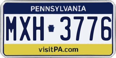 PA license plate MXH3776