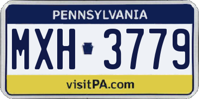PA license plate MXH3779