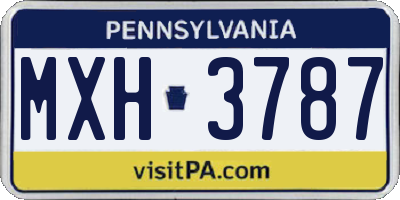 PA license plate MXH3787