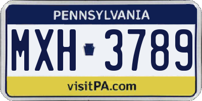 PA license plate MXH3789