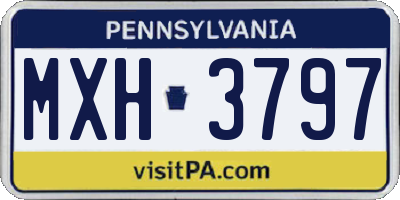 PA license plate MXH3797