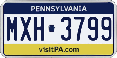 PA license plate MXH3799