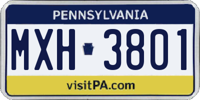PA license plate MXH3801