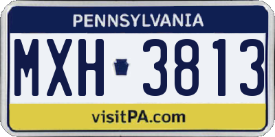PA license plate MXH3813
