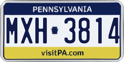 PA license plate MXH3814