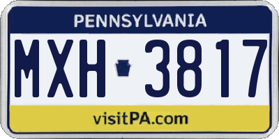 PA license plate MXH3817