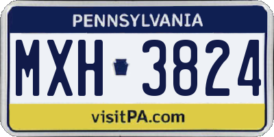 PA license plate MXH3824