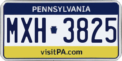 PA license plate MXH3825