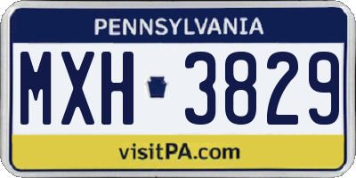 PA license plate MXH3829