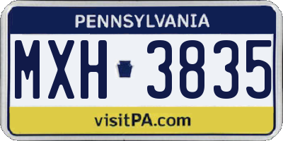 PA license plate MXH3835