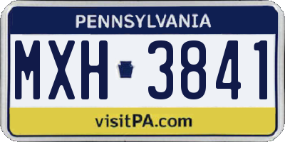 PA license plate MXH3841