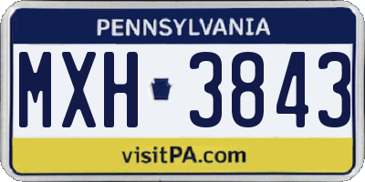 PA license plate MXH3843