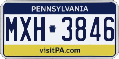 PA license plate MXH3846
