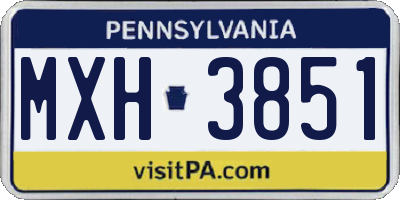 PA license plate MXH3851
