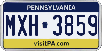PA license plate MXH3859