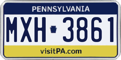 PA license plate MXH3861