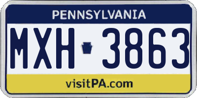 PA license plate MXH3863
