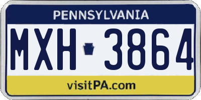 PA license plate MXH3864