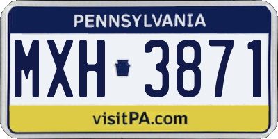 PA license plate MXH3871