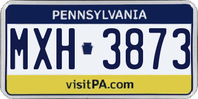 PA license plate MXH3873