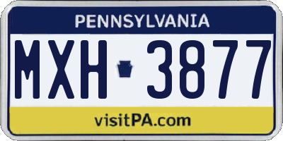 PA license plate MXH3877