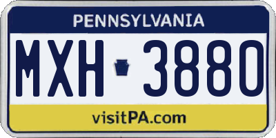 PA license plate MXH3880