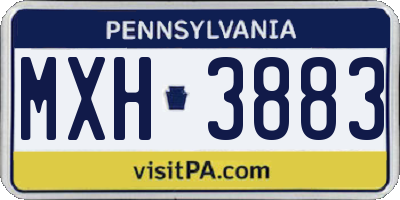 PA license plate MXH3883