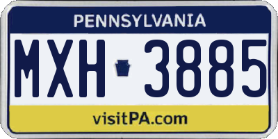 PA license plate MXH3885