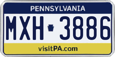 PA license plate MXH3886