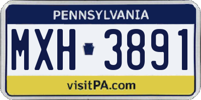 PA license plate MXH3891