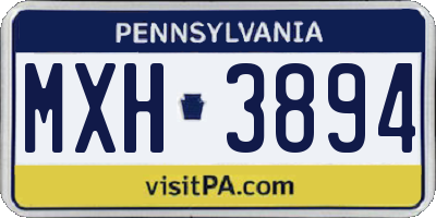 PA license plate MXH3894