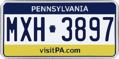 PA license plate MXH3897