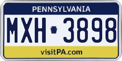 PA license plate MXH3898