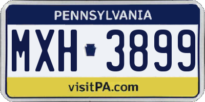 PA license plate MXH3899