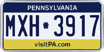 PA license plate MXH3917