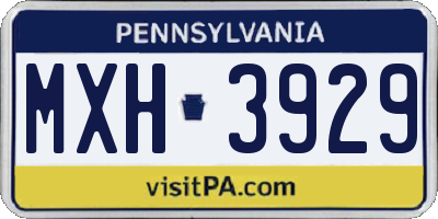 PA license plate MXH3929