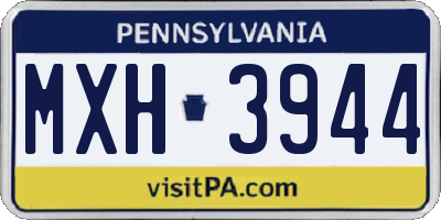 PA license plate MXH3944