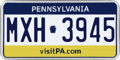 PA license plate MXH3945