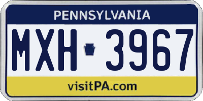 PA license plate MXH3967