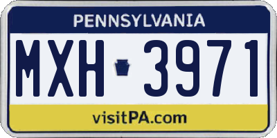 PA license plate MXH3971