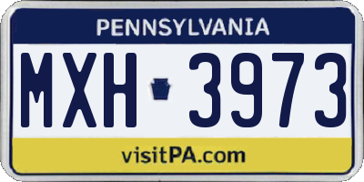 PA license plate MXH3973