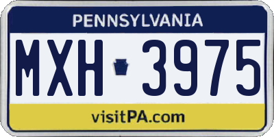 PA license plate MXH3975